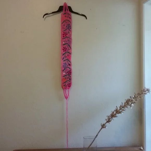 NWOT Boho Pink Embroidered Belt